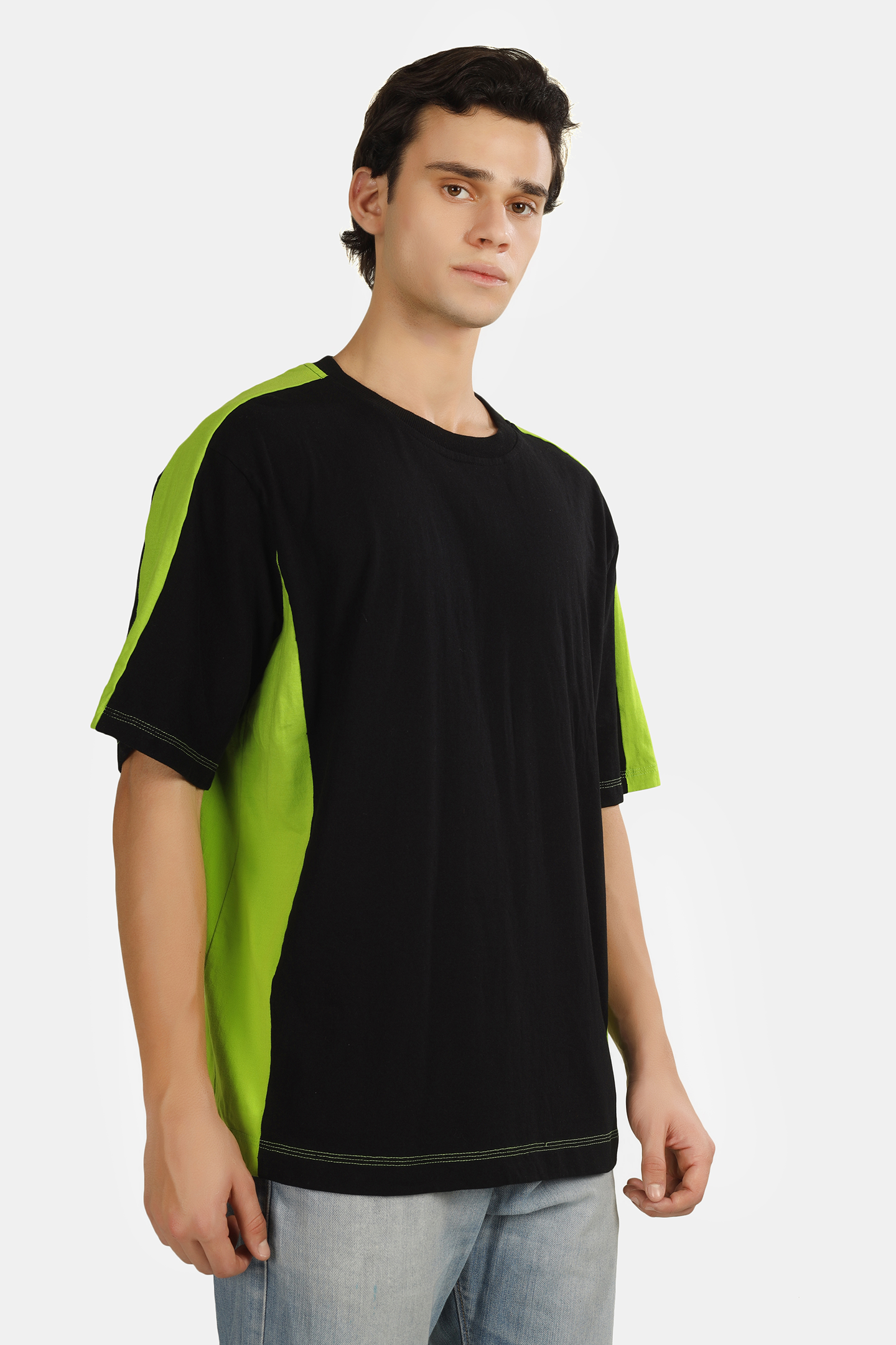 NEON GREEN BLACK TEE