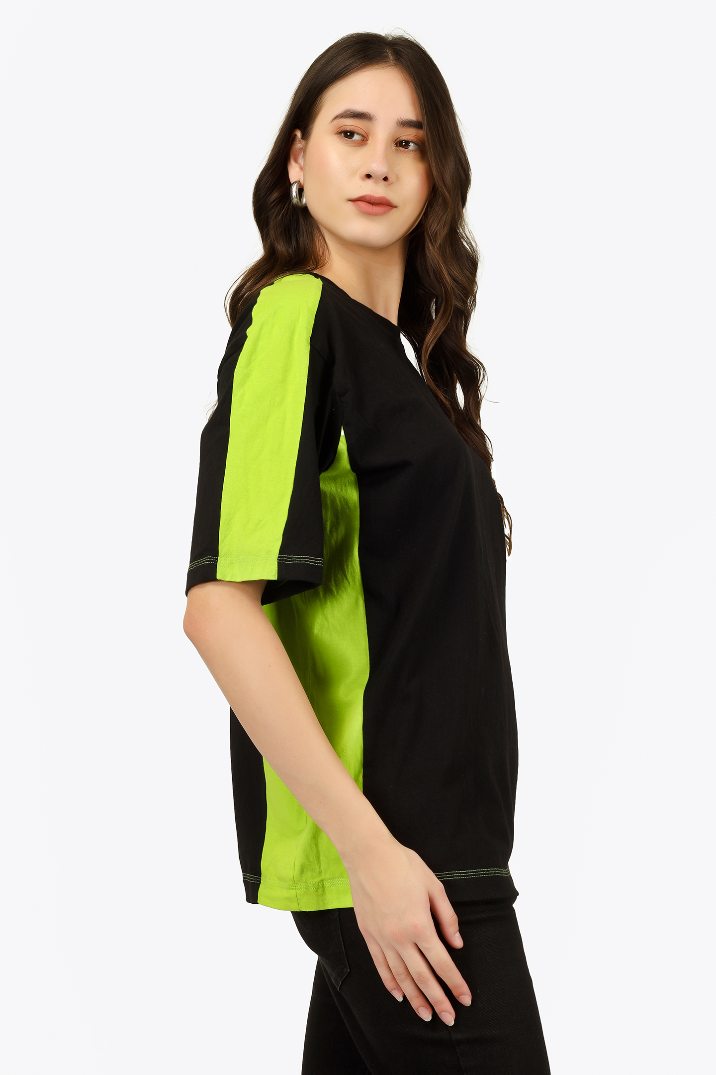 NEON GREEN BLACK TEE