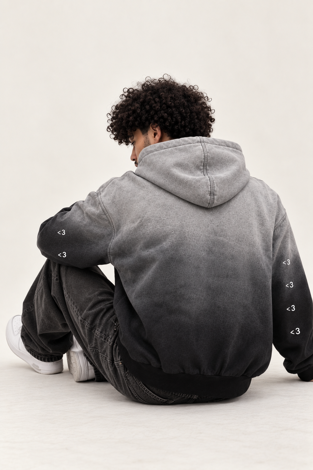 Heart.exe Hoodie - back view showing gradient wash