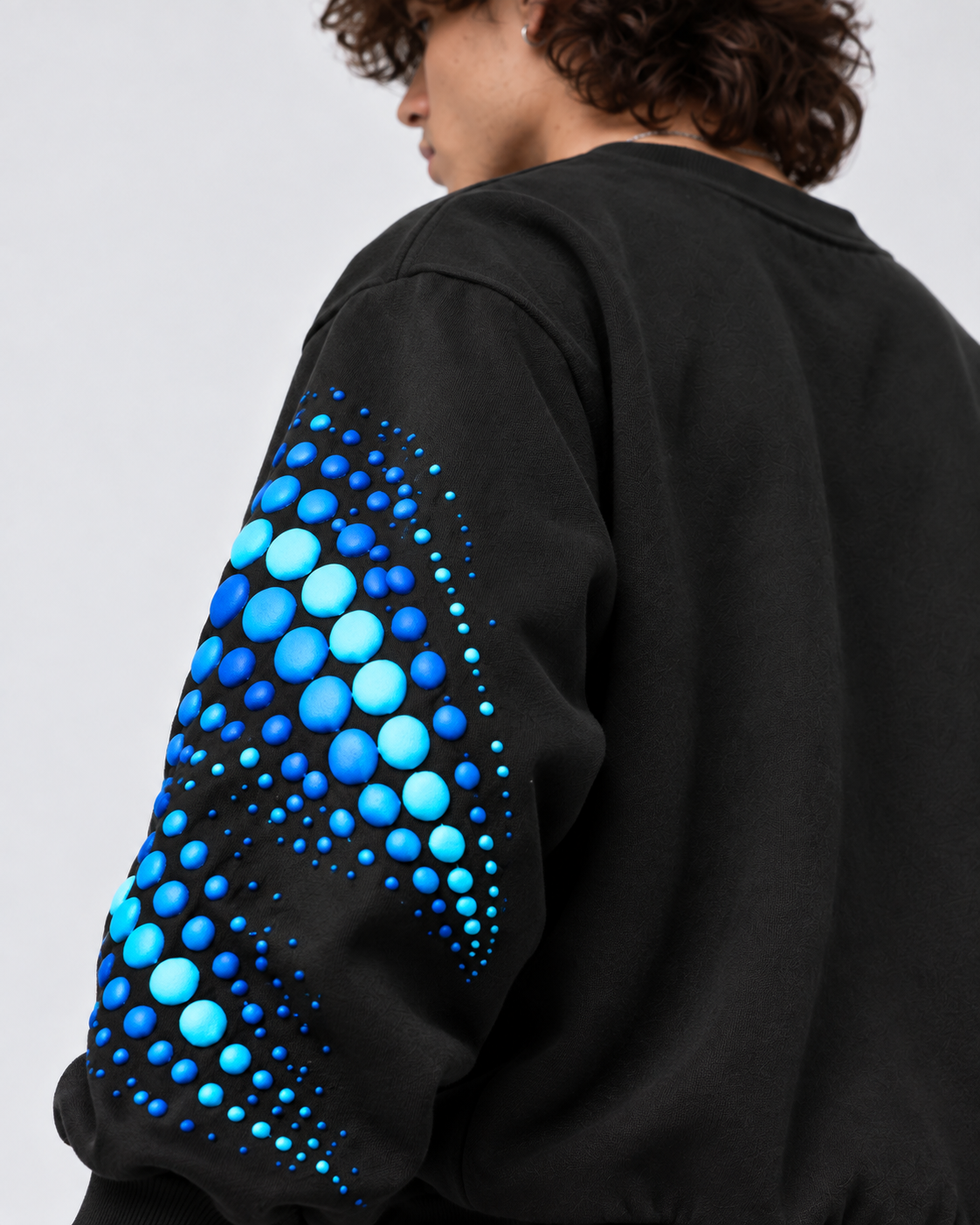 Lime Light Sweatshirt - side angle detail shot