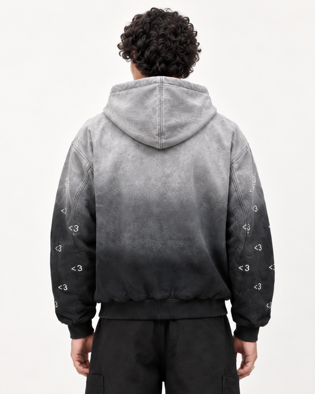 Heart.exe Hoodie - hood up back view