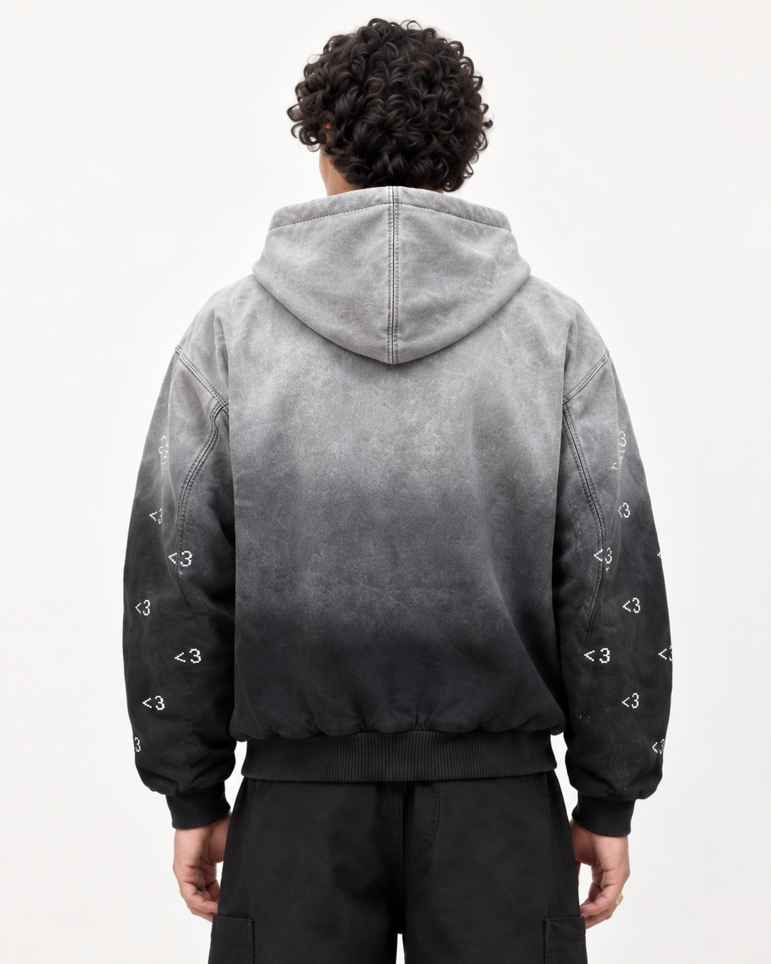 Heart.exe Hoodie - hood up back view