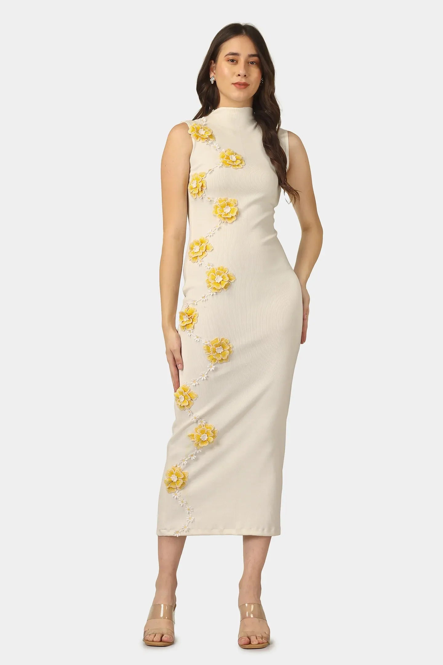 SUNPETAL BLOOM Bodycon Dress | Hand Stitched | BWgrab  BWGRAB