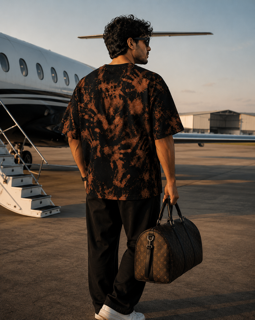Phantom Hands Oversize Tee lifestyle shot - oversized unisex streetwear fit - BWGRAB