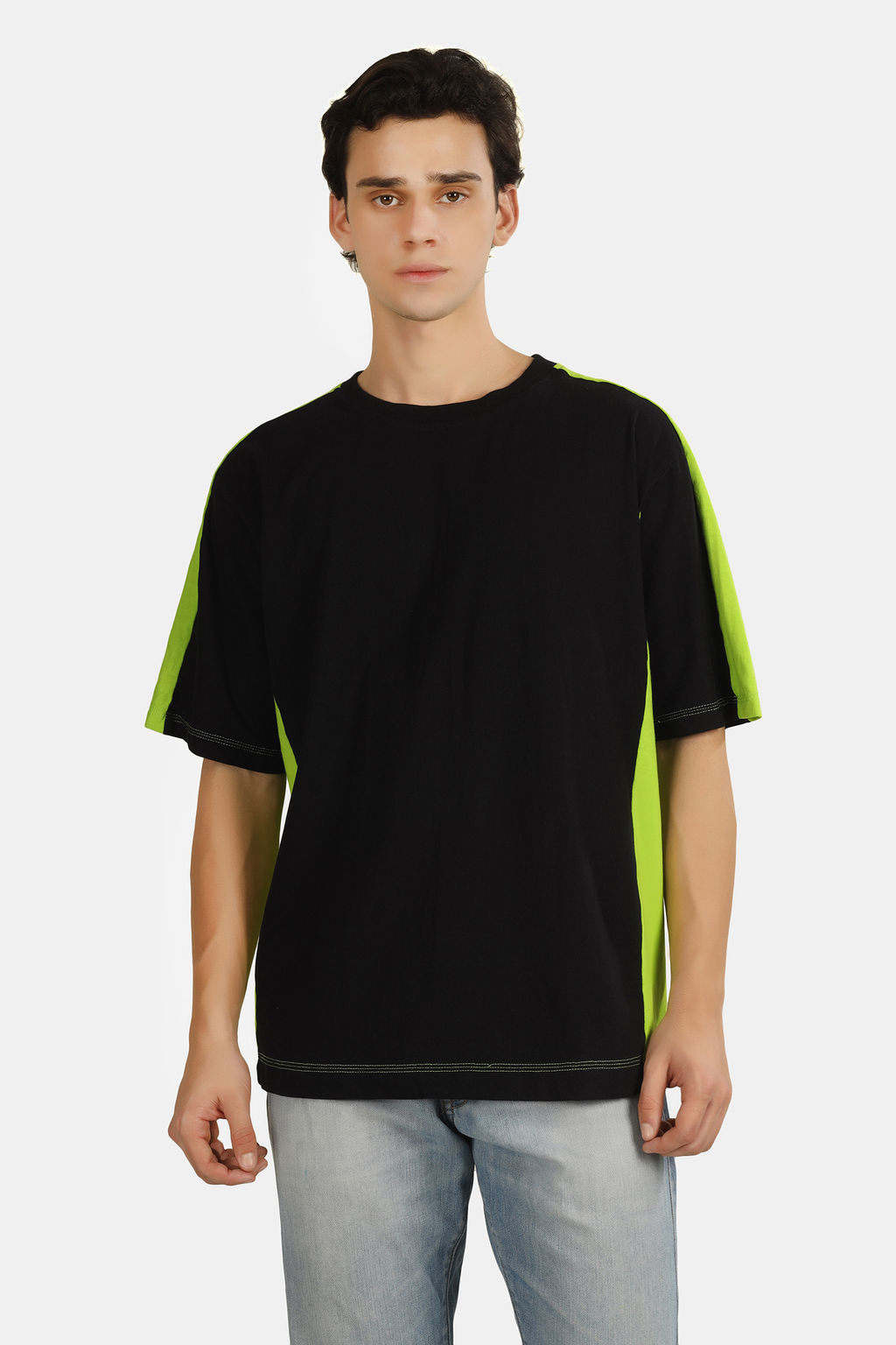 NEON GREEN BLACK TEE