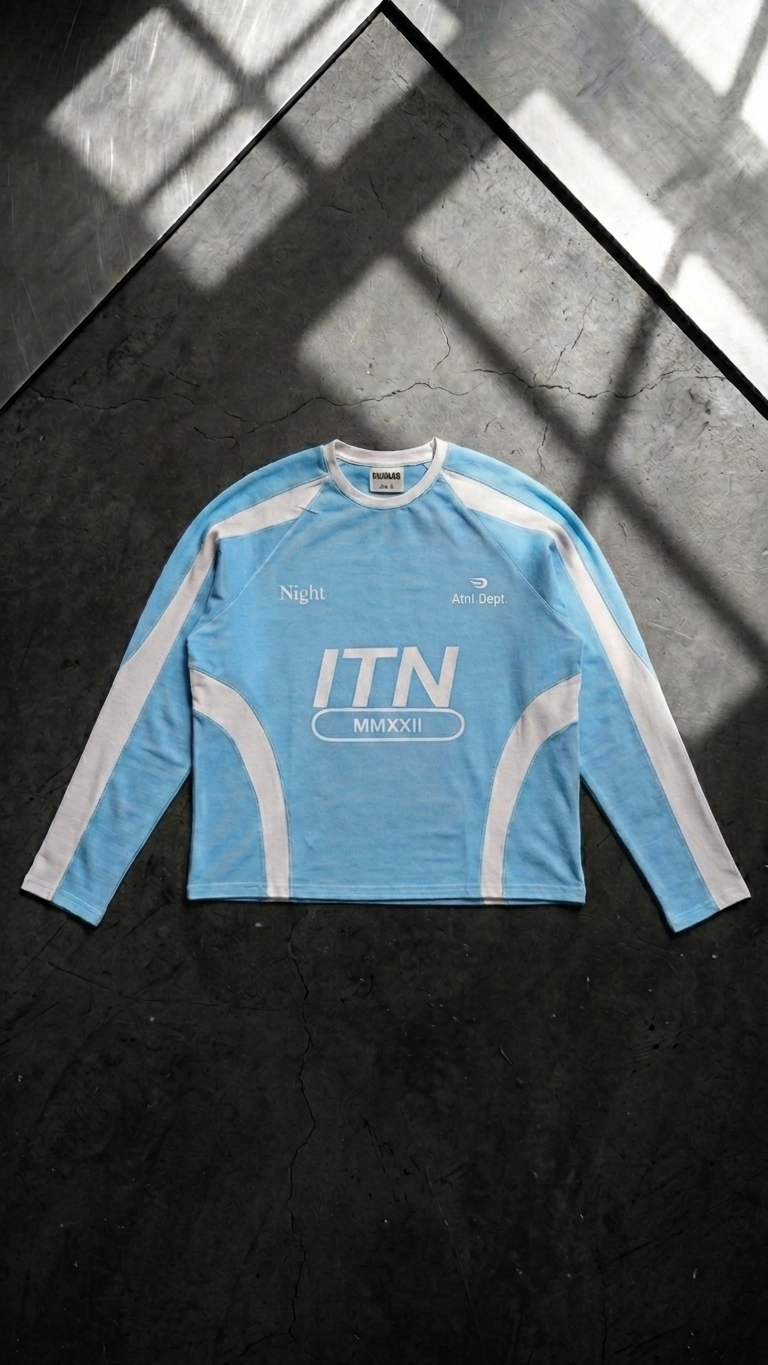 Ice Blue MMXXII product shot — retro athletic — BWgrab