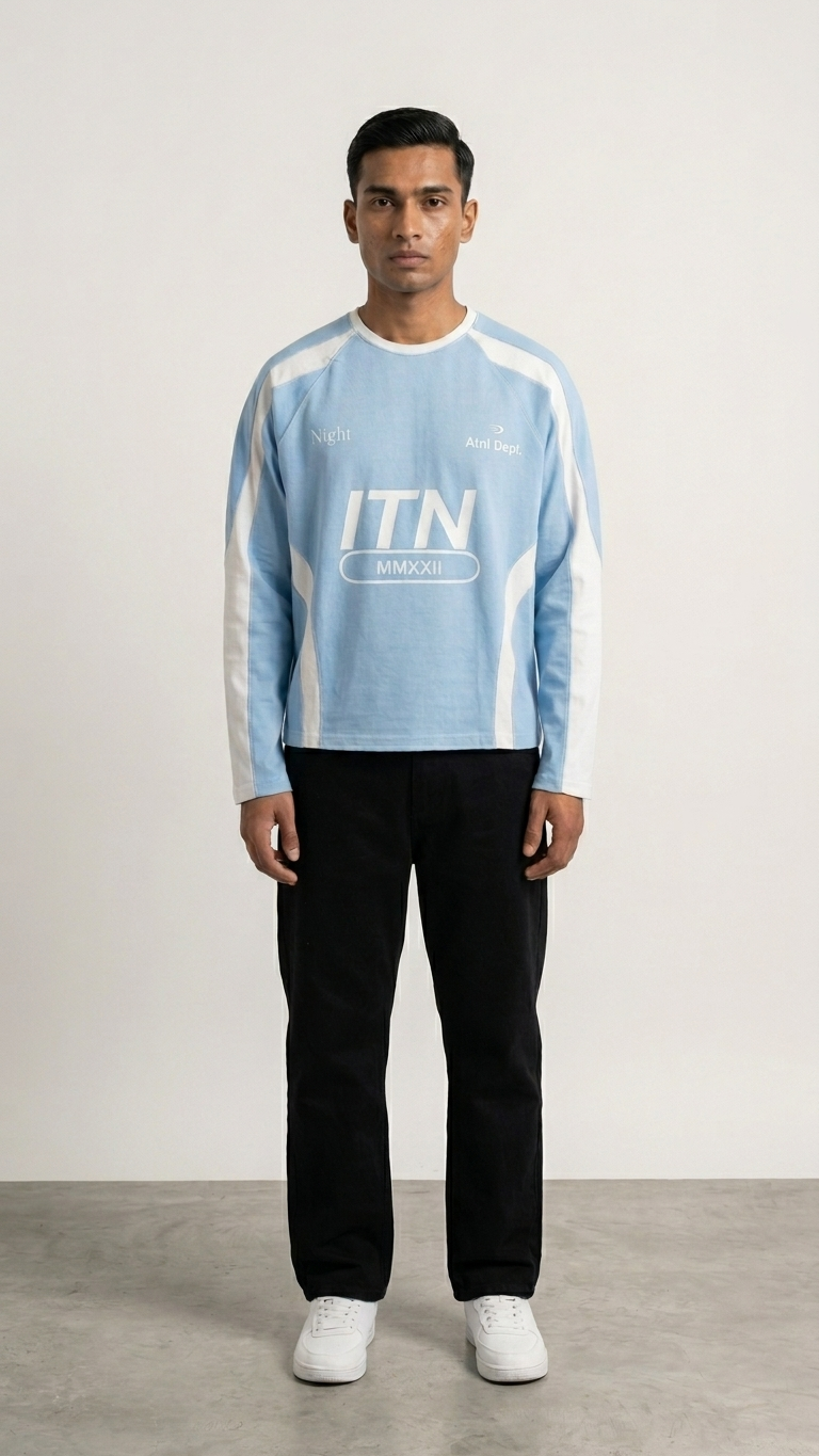 Ice Blue MMXXII street style — oversized fit — BWgrab