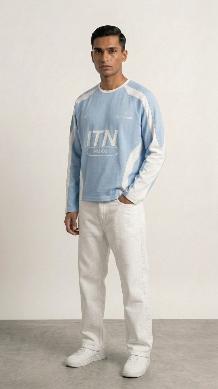 Ice Blue MMXXII close up — waffle knit — BWgrab