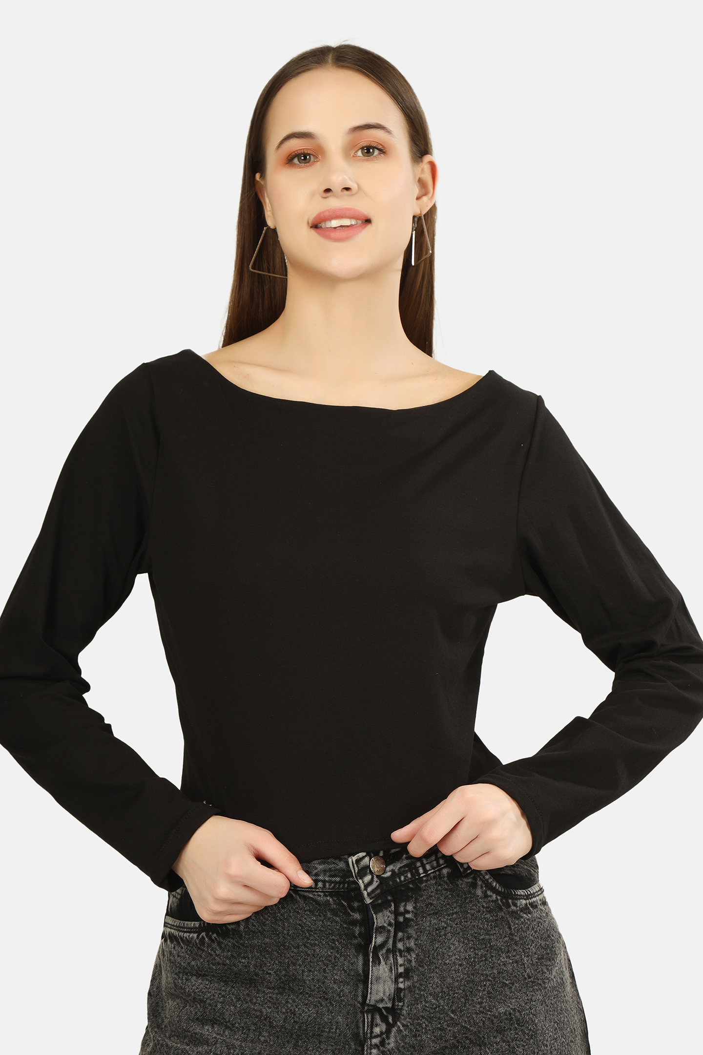 BOAT NECK FULL SLEEVE TOP