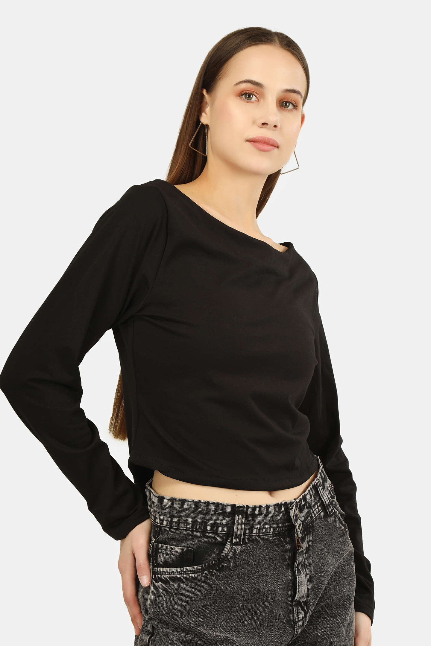 BOAT NECK FULL SLEEVE TOP