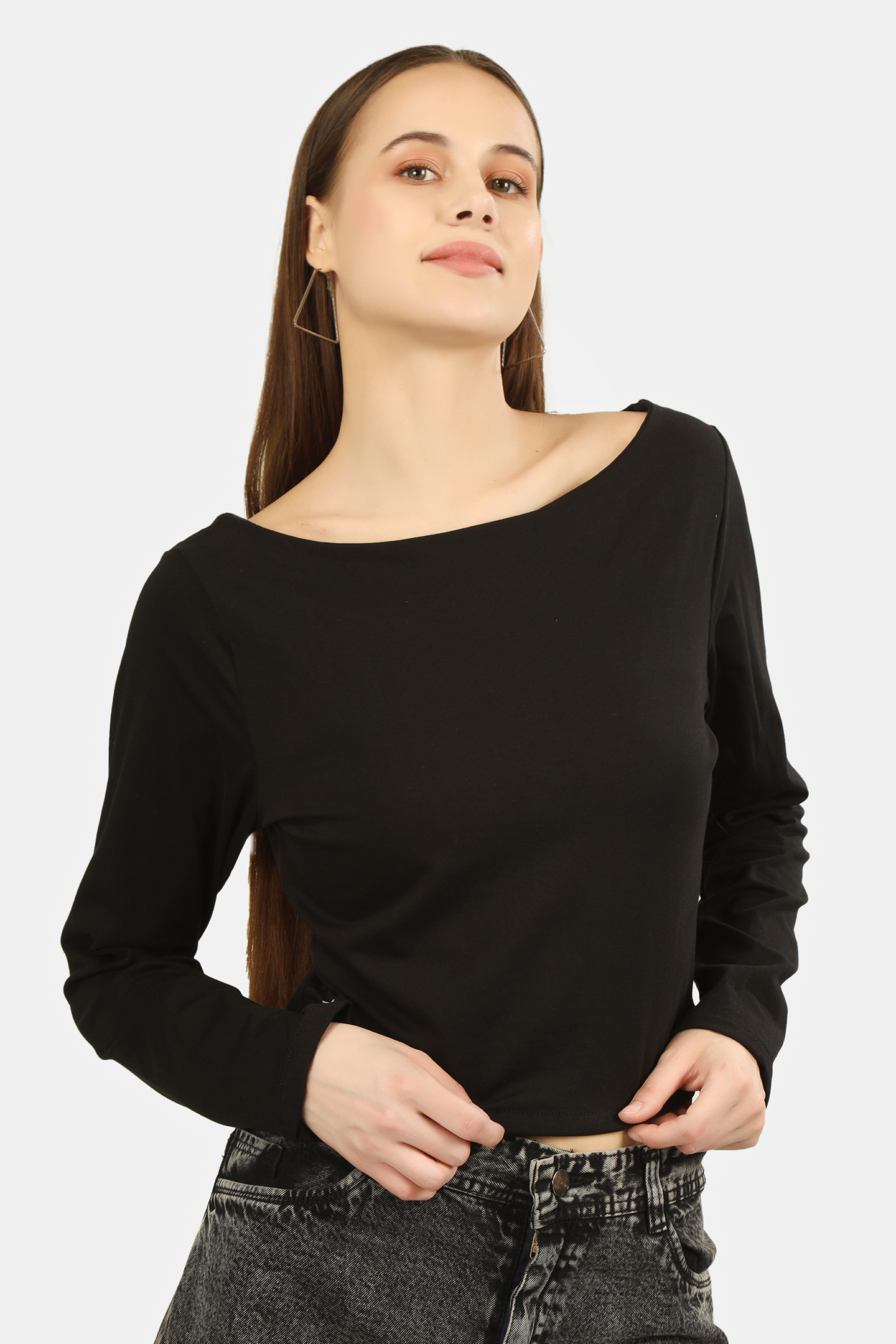 BOAT NECK FULL SLEEVE TOP