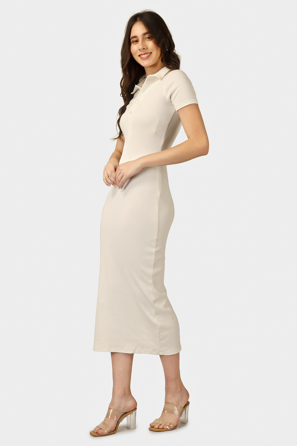 CREAM COLLAR DRESS