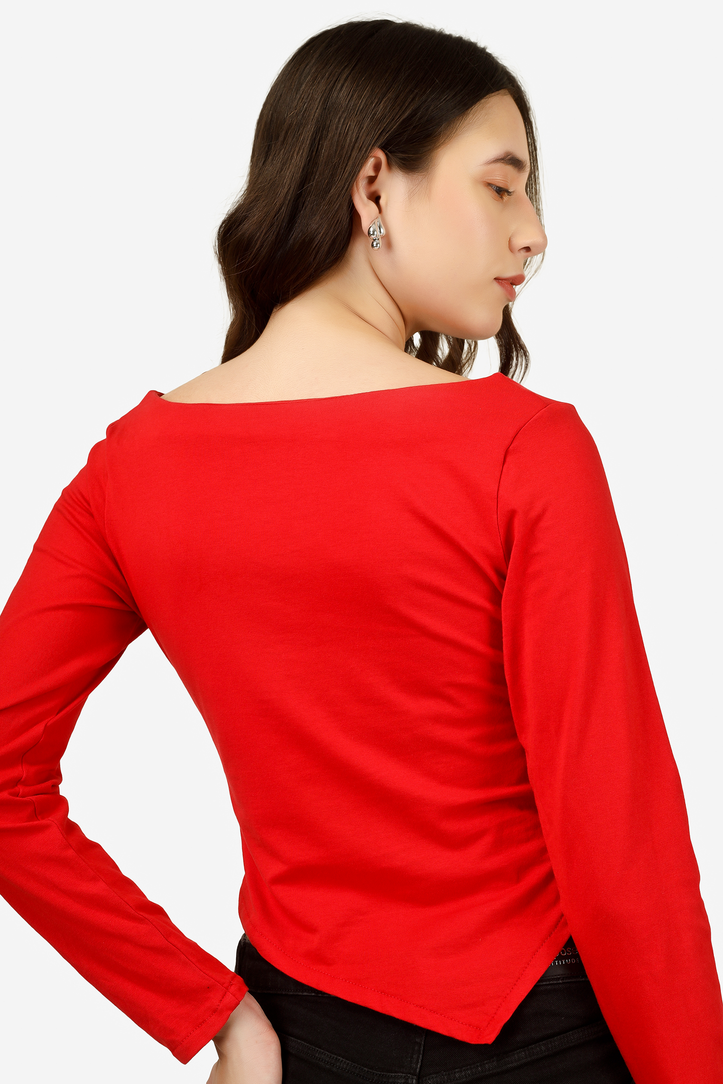 BOAT NECK RED TOP