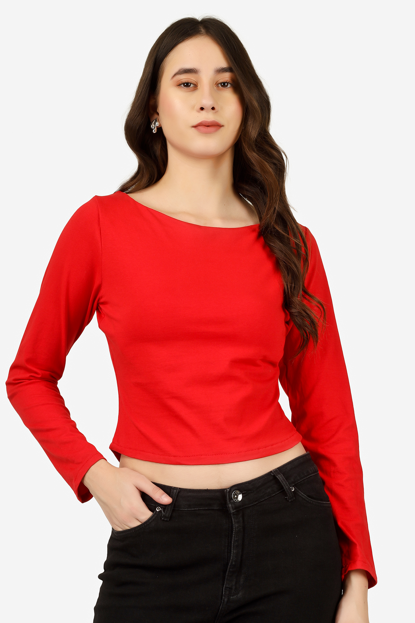 BOAT NECK RED TOP