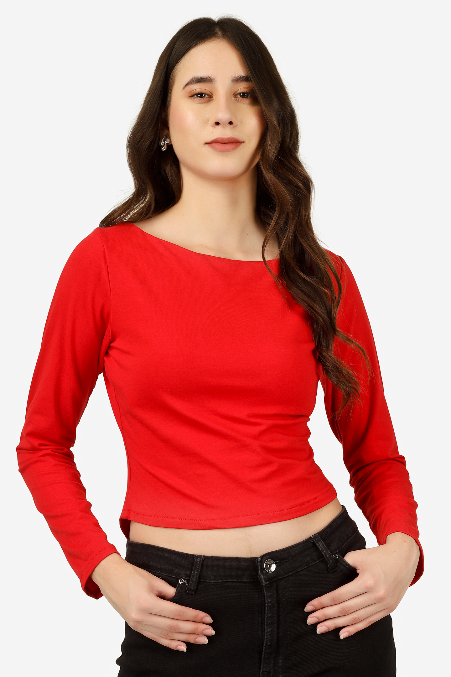 BOAT NECK RED TOP