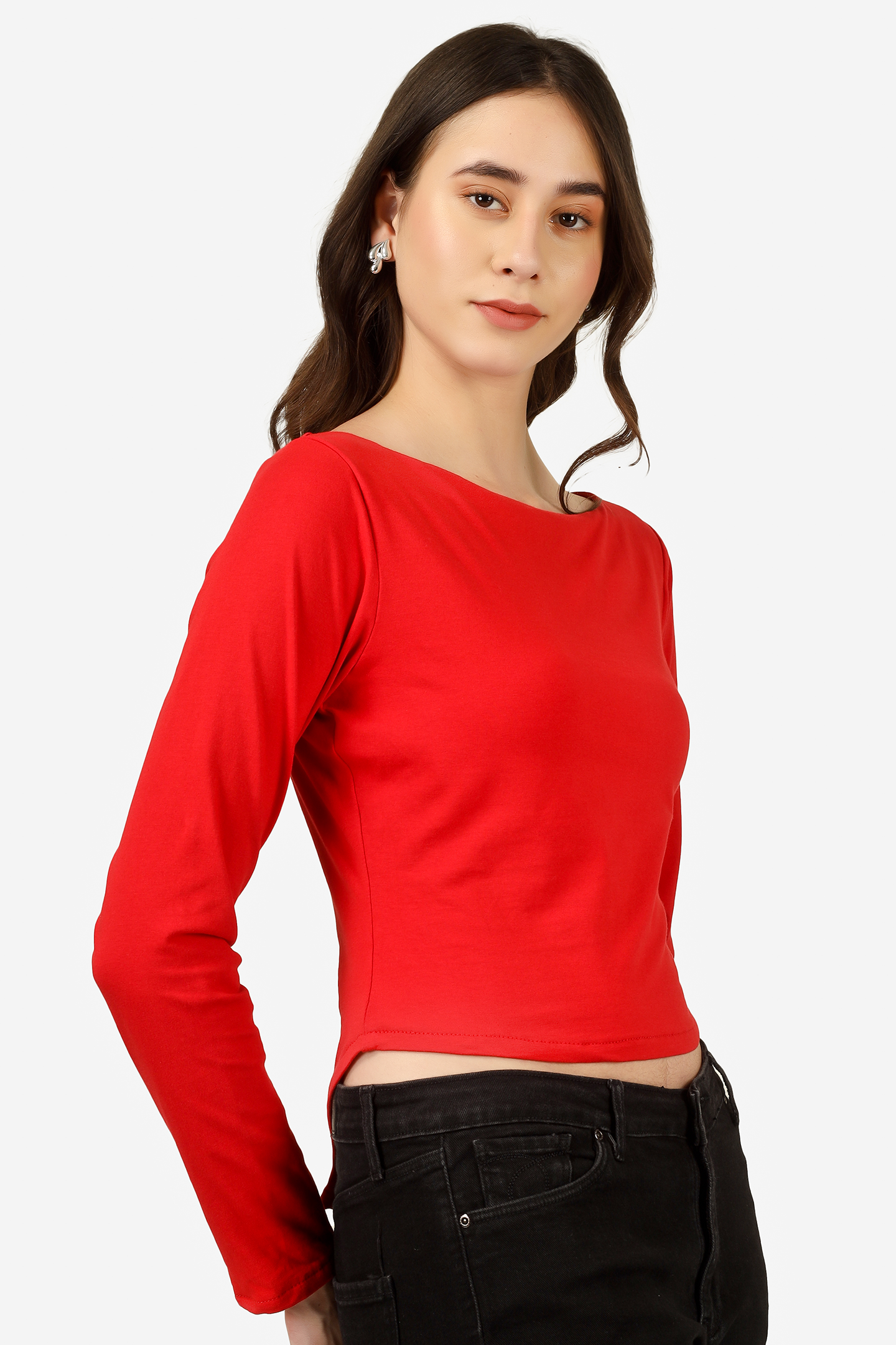 BOAT NECK RED TOP