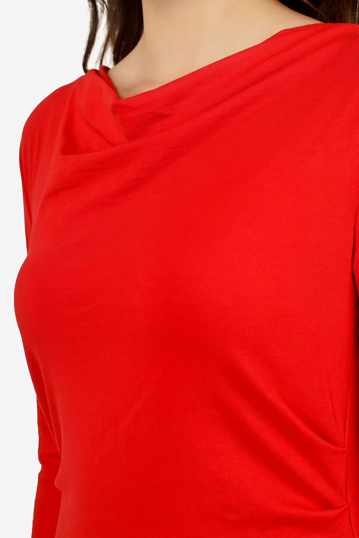 Cowl Neck Red Top