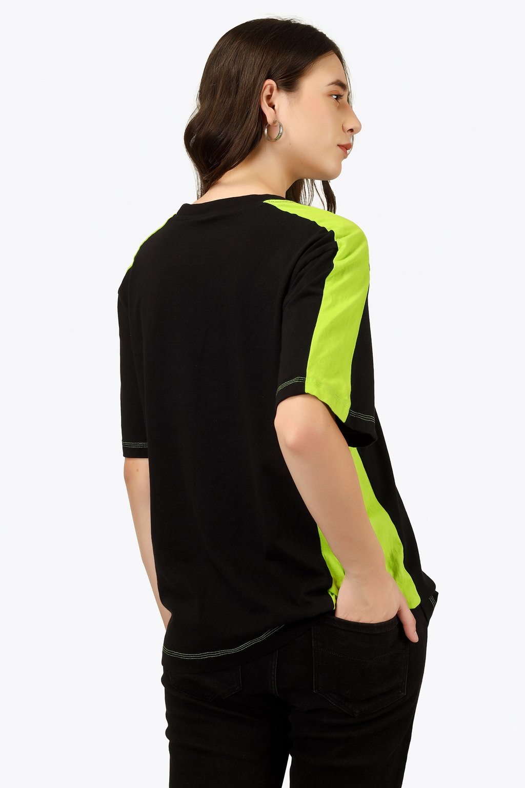 NEON GREEN BLACK TEE