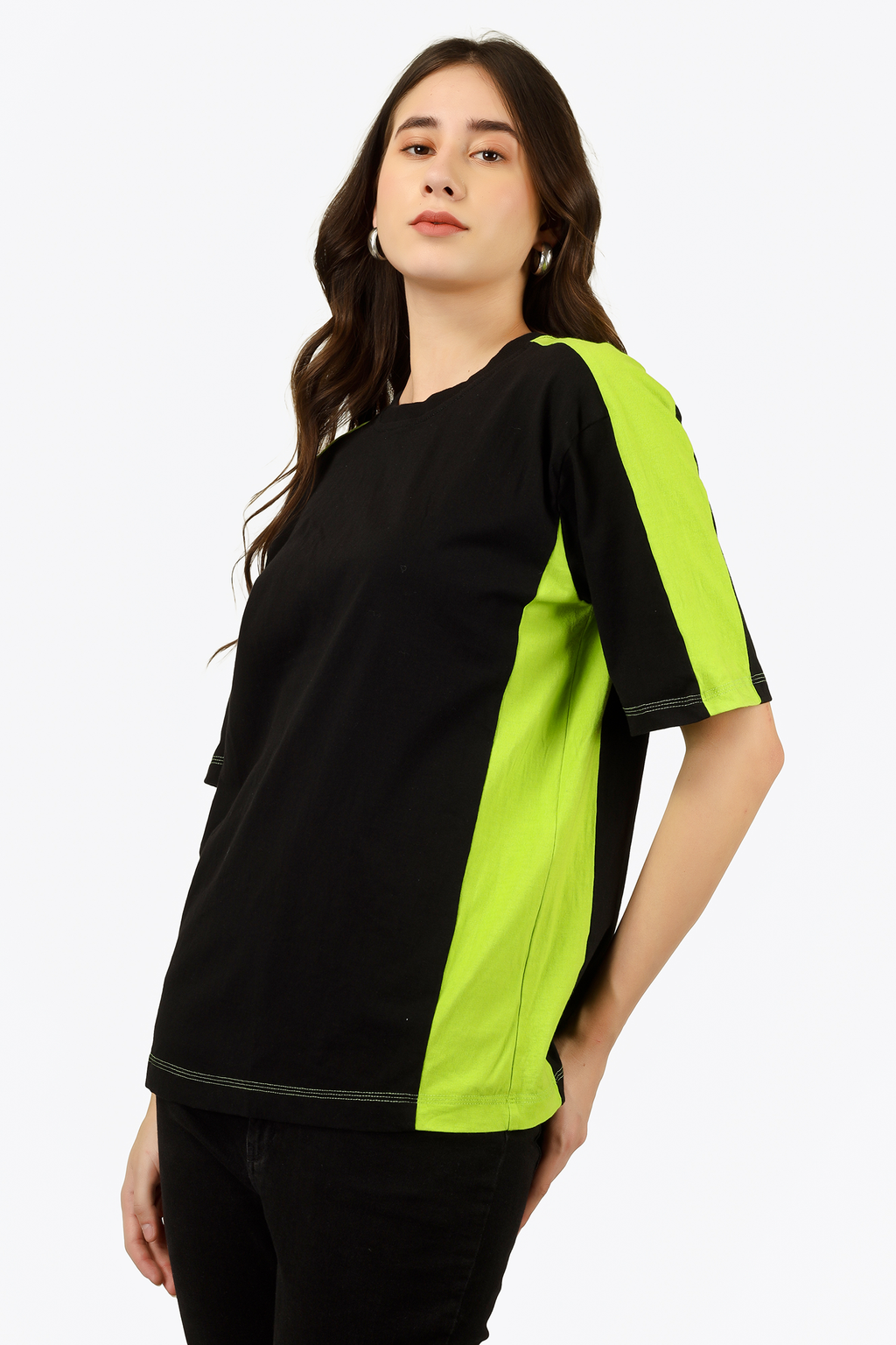 NEON GREEN BLACK TEE