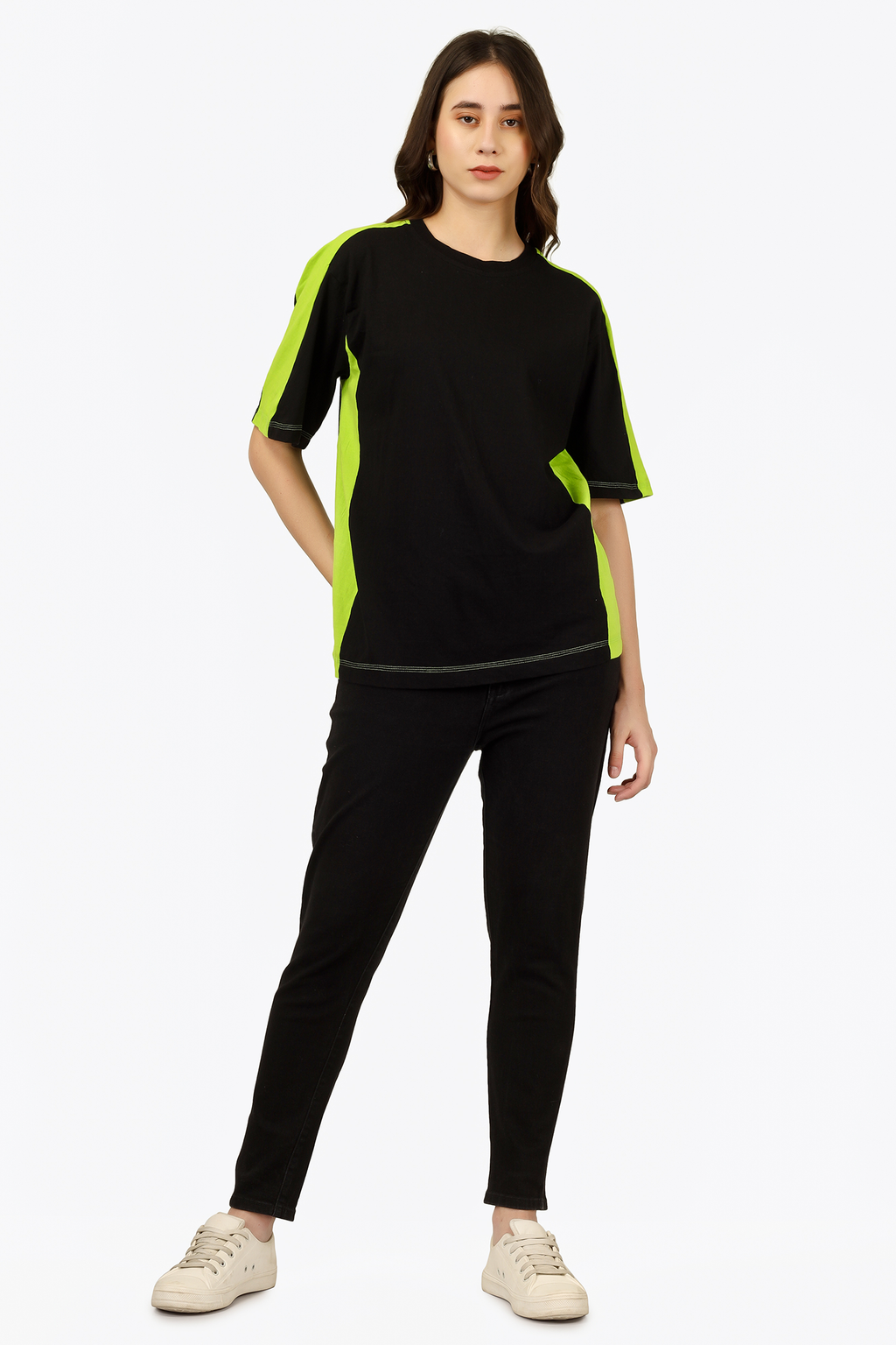 NEON GREEN BLACK TEE
