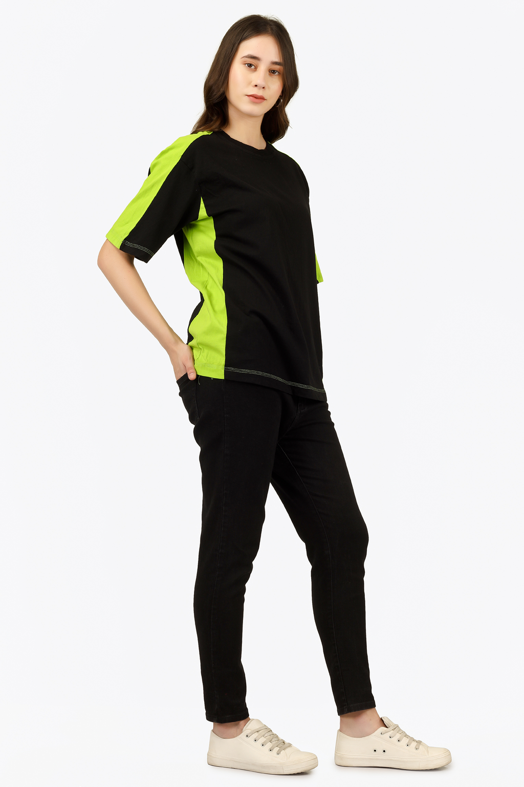 NEON GREEN BLACK TEE