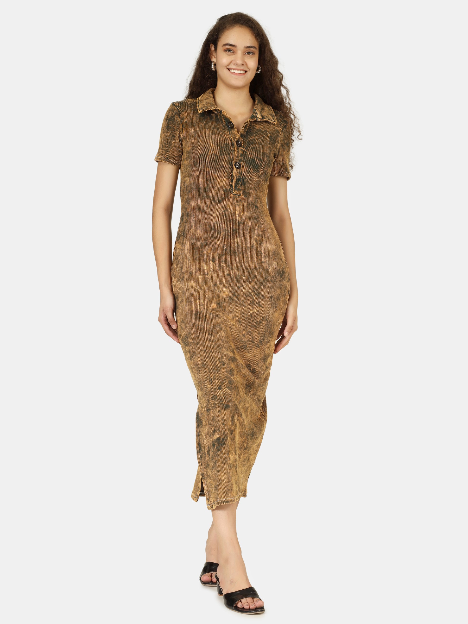 OLIVE ALLURE COLLAR DRESS