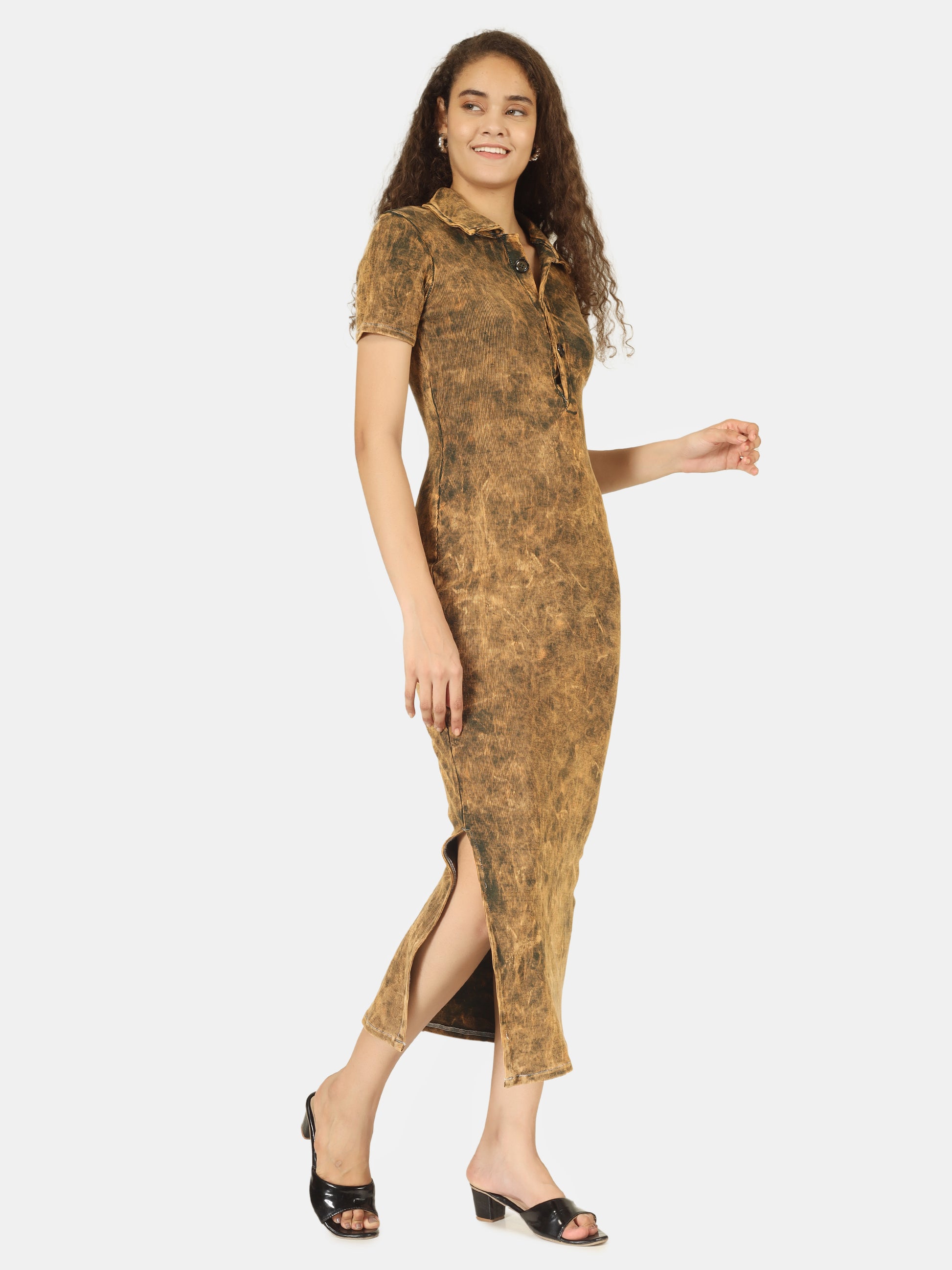 OLIVE ALLURE COLLAR DRESS