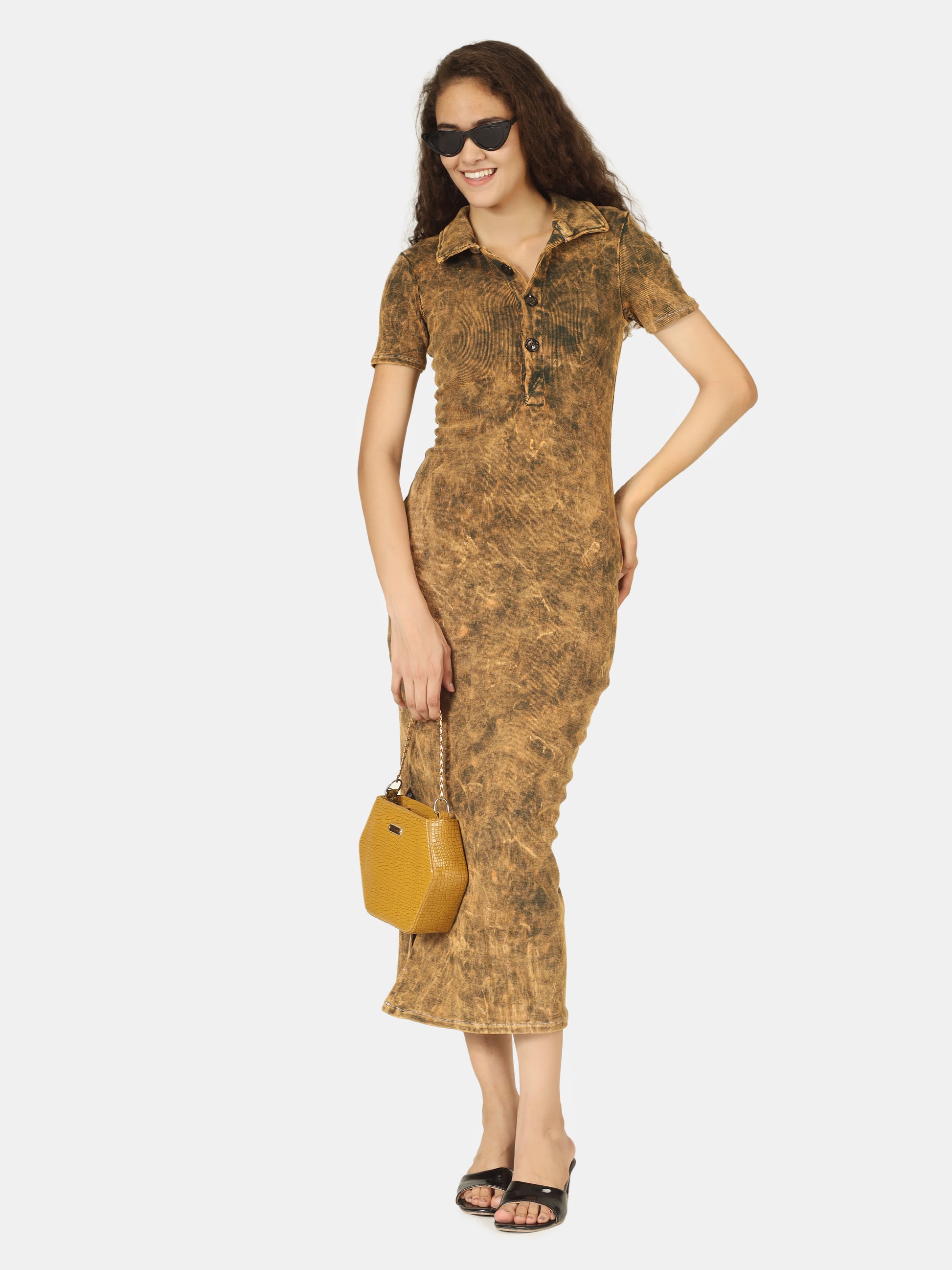OLIVE ALLURE COLLAR DRESS