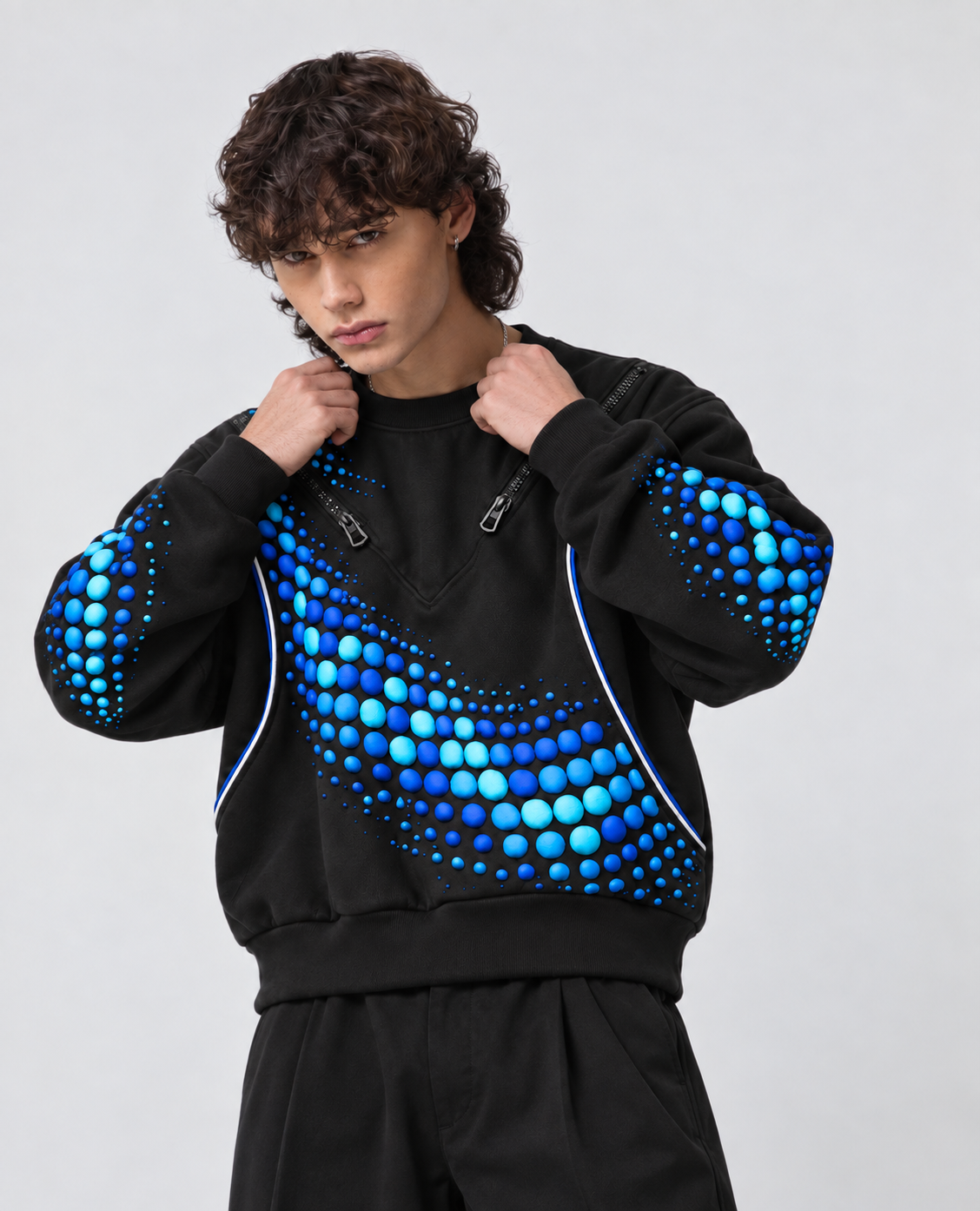 Lime Light Sweatshirt - hem and cuff detail